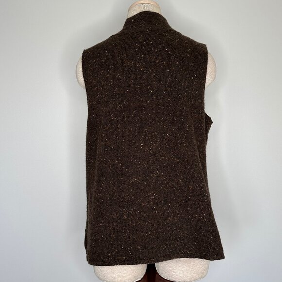 J. Jill Women's Wool and Cashmere Blend Sleeveless Brown Knit Vest Size Large - Picture 2 of 7